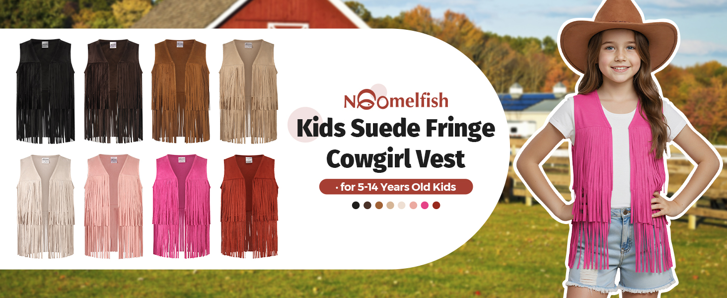 kids suede fringe vest size