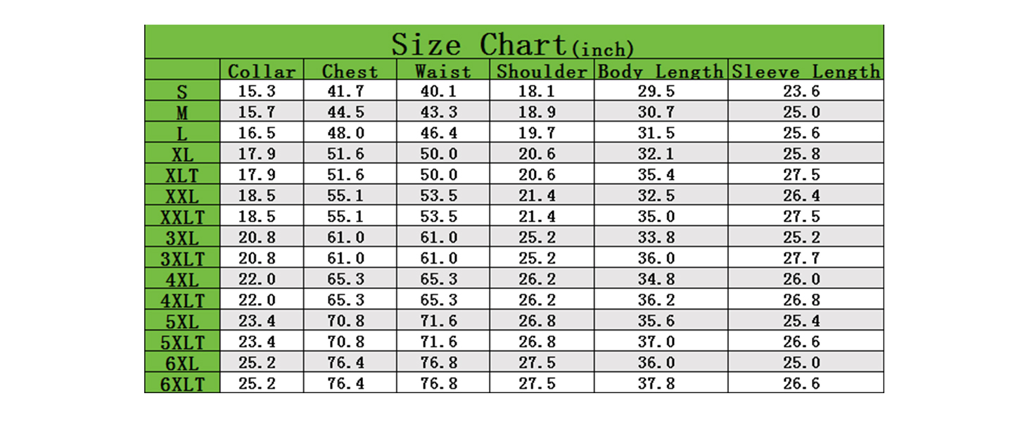 Big And Tall Sizes
