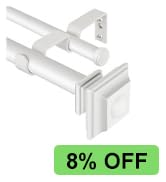 KAMANINA Double Curtain Rod 48 to 84 Inch, Blackout Double Curtain Rods for Windows Adjustable fr...