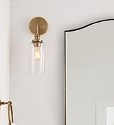 ANDY STAR Brushed Gold Oval Bathroom Mirror, 24x36 Inch Brass Oblong Mirrors for Wall, Modern Van...