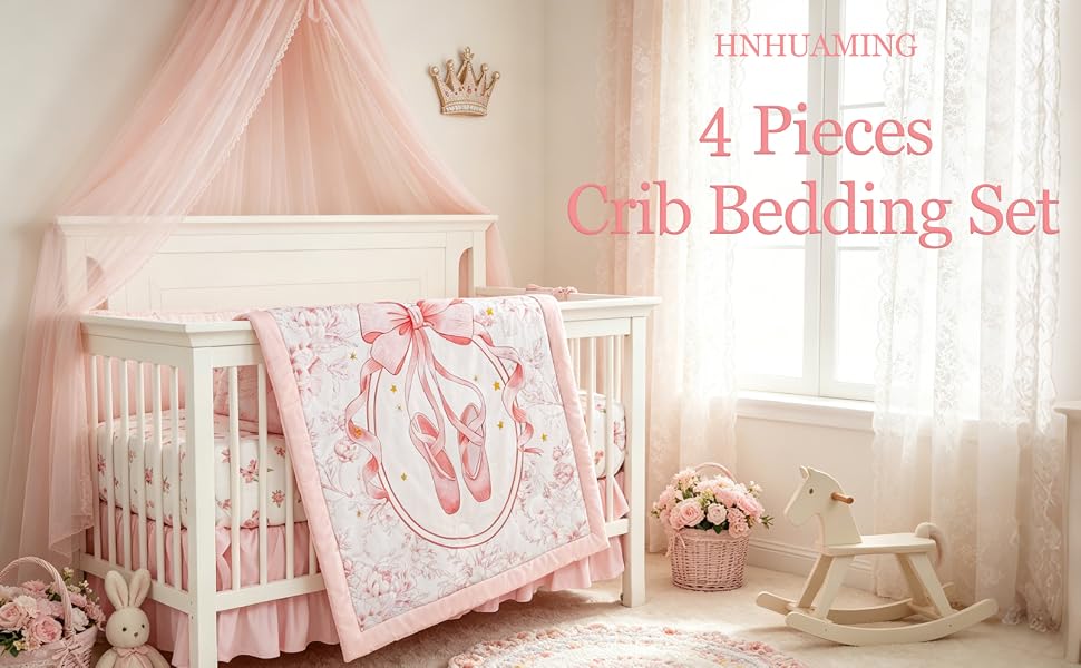 pink crib bedding set
