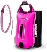 Swim Buoy for Open Water with Dry Bag 15L - Fully Waterproof Swim Bubble - Be Safe with Higher Vi...
