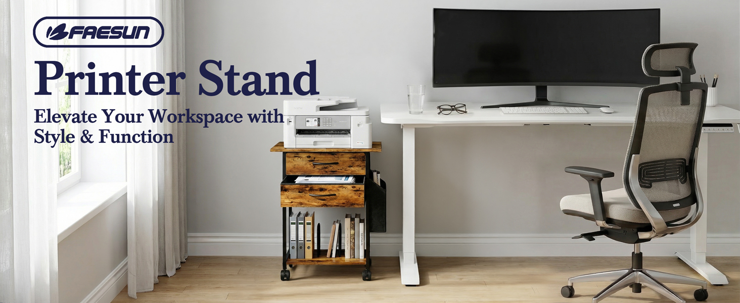 printer stand with storage