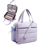 Puffer Zipper Binder 3 Ring with Pencil Pouch, 3" D-ring Binder with Zipper and Shoulder Strap, 6...