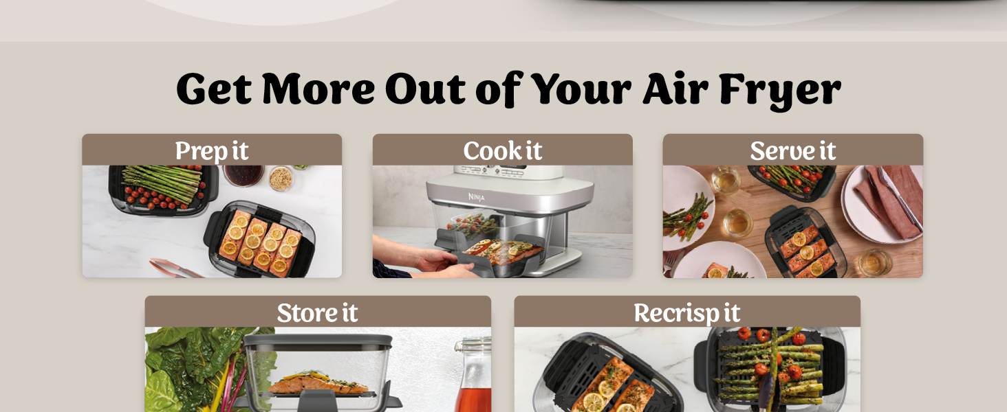 2X the legendary Ninja air frying you can see with DualZone Technology