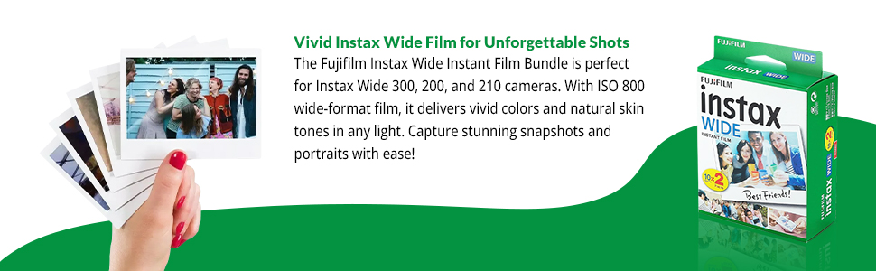 Compatible instant film Instax Fujifilm Wide instant camera film Large format instant photography