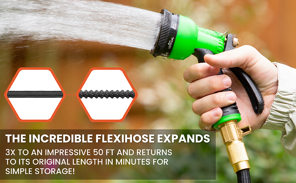 expandable lightweight garden hose water retractable flexi manguera jardin heavy duty outdoor black
