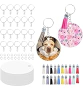 LIZOIDZSM 240 Pcs metal Sublimation Keychain Blanks Bulk,Sublimation Ornament Blanks,Double Sided...