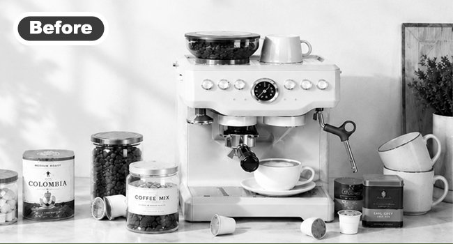 coffee station organizer for countertop
