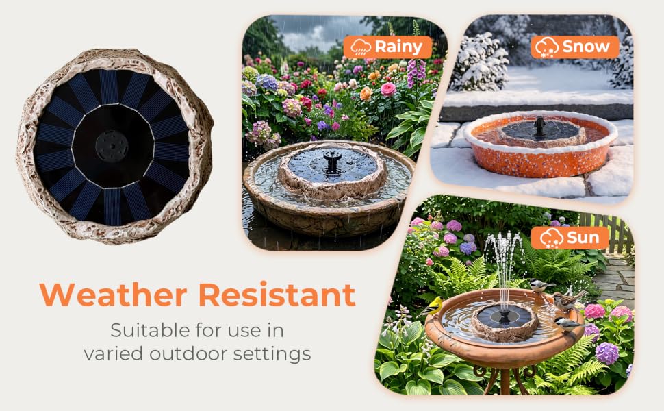 solar water feature outdoor