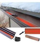 H&G lifestyles 24ft Heat Panels for Roof Gutter and Valley, De-Icing Roof System Gutter Heater fo...