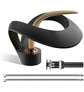 Elegant Bathroom Sink Faucet Single Hole,AUU Waterfall Chrome Vanity Sink Faucet Solid Brass,Sing...