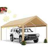 COBIZI Carports 10x20 Heavy Duty Car Canopy Garage with Removable Sidewalls & Doors, Galvanized F...