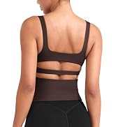 YEOREO CoreFlex Workout Tank Tops Women Open Back Built in Bra Longline Yoga Crop Top Gym Backles...