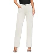 Rasutina Women Corduroy Pants Casual Fall Pants High Waisted Straight Leg Pants for Women Stretch...