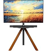 Solid Wood Mobile TV Cart Rolling TV Stand with Wheels for 42-75 Inch LCD LED Flat Curved Screens...