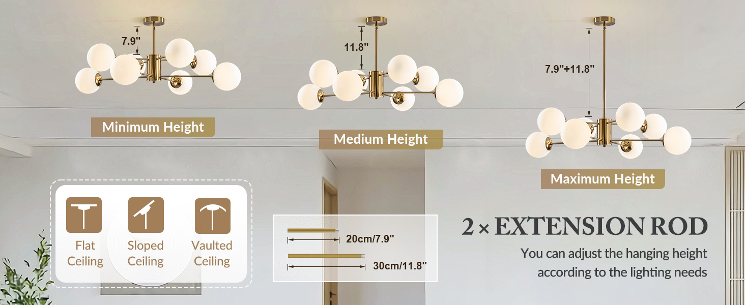 Glass Globe Chandelier