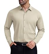 COOFANDY Mens Dress Shirts Long Sleeve 4-Way Stretch Wrinkle Free Shirts Button Down Business For...