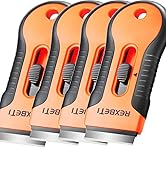 REXBETI Razor Blade Scraper Tool, 3 Pack Razor Scraper Set with Extra 30Pcs Metal and 20Pcs Plast...