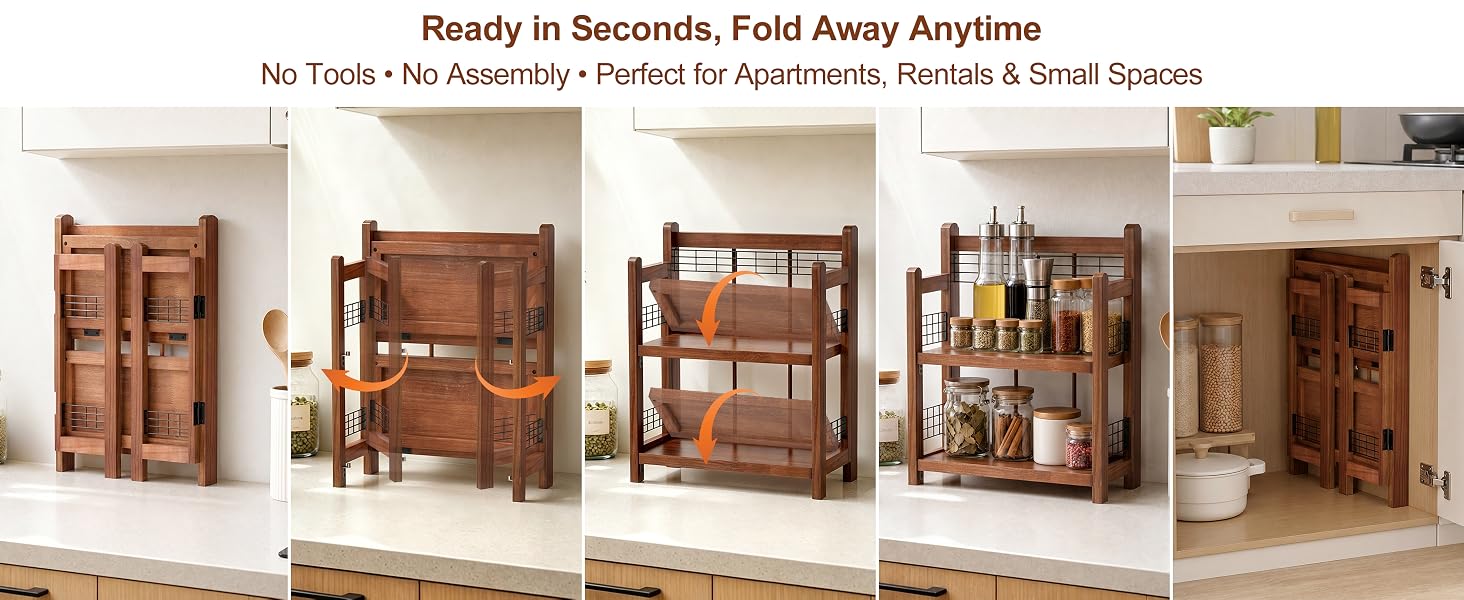 wooden coffee station shelf