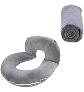INSEN Pregnancy Body Pillow Jersey Cover,C Shaped Full Body Pillow Cover for Pregnant Women (Grey...