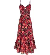 GRACE KARIN Womens Maxi Floral Sundresses Summer Beach Boho Dress Spaghetti Strap Dresses Casual ...