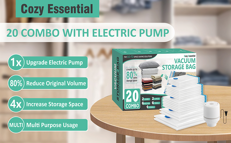 vacuum storage bags with electric pump vacuum storage bags