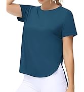 THE GYM PEOPLE Women's Casual Oversized T-Shirts Summer Crewneck Short Sleeve Workout Basic Tee Tops