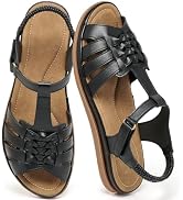 Diarilip Womens Dressy Flat Sandals: Open Peep Toe Soft Cushion & Cutout Upper - All-Day Comfort ...