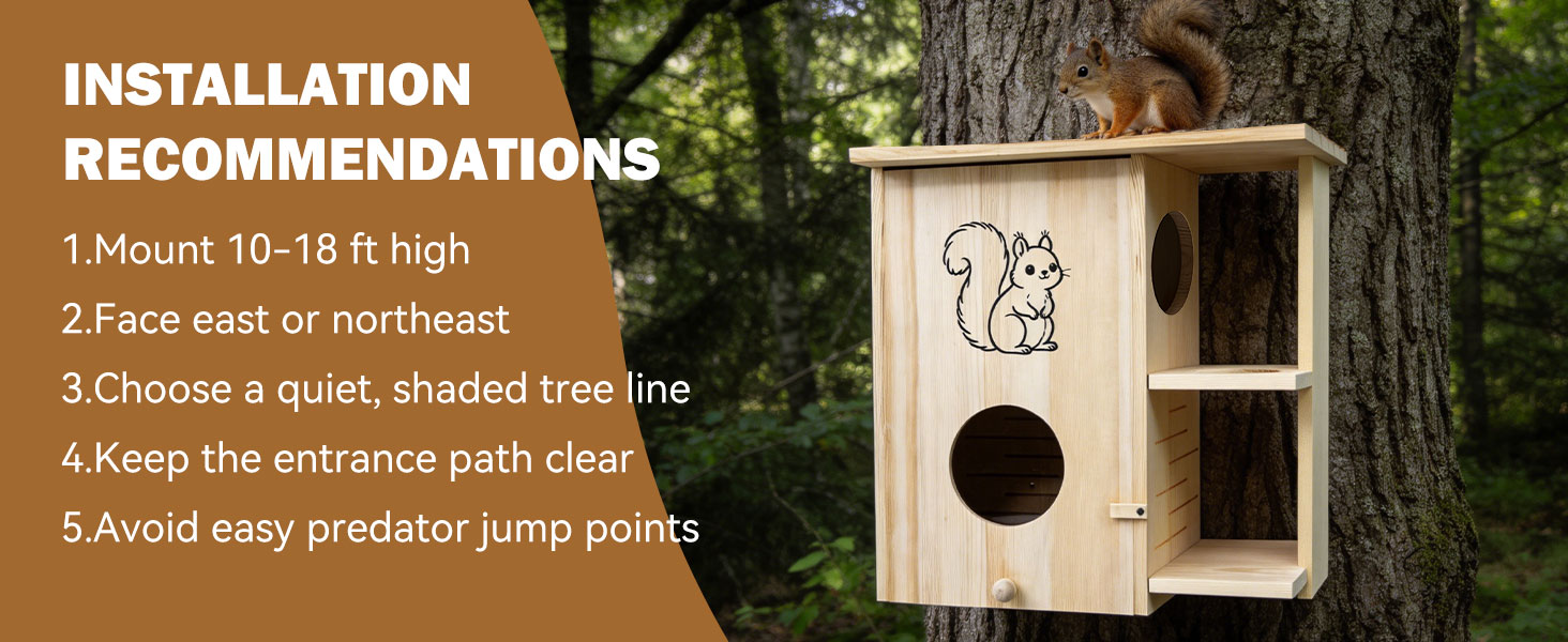 wooden squirrel houses