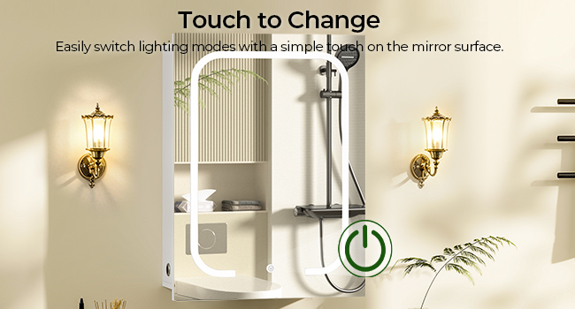 LED Lighted Bathroom Medicine Cabinet with Mirror