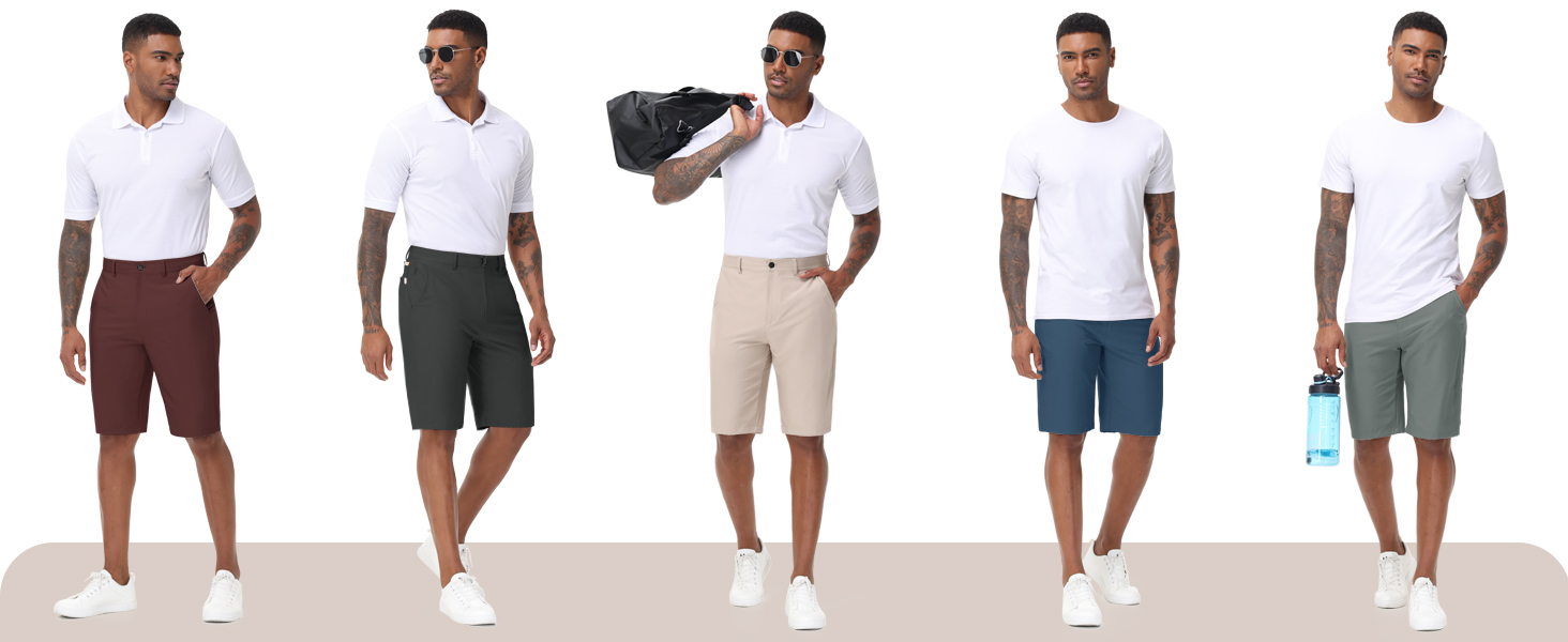 mens golf shorts dress shorts khaki shorts hybrid shorts