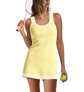 Nirovien Womens Tennis Dress Workout Mini Dress with Shorts Sleeveless Spaghetti Straps Golf Athl...