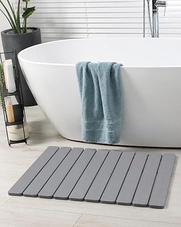 AWW Stone Bath Mat, Diatomaceous Earth, Dog Pattern | Quick-dry diatomaceous earth, One-piece sto...
