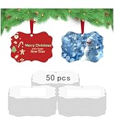 25 pcs Metal Christmas Ornaments,DIY Handmade Crafts Double Sided Sublimation Ornaments,3.9″ × 2....