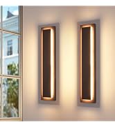 ZSMAIKU Outdoor Porch Lights, 14 in Outside Lights for House,Garage,Front Door,Modern Black Outdo...