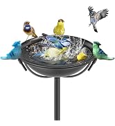 4Pcs Small Metal Bird Bath for Outside, Colorful Hummingbird Bath Feeder with Metal Stake, Freest...