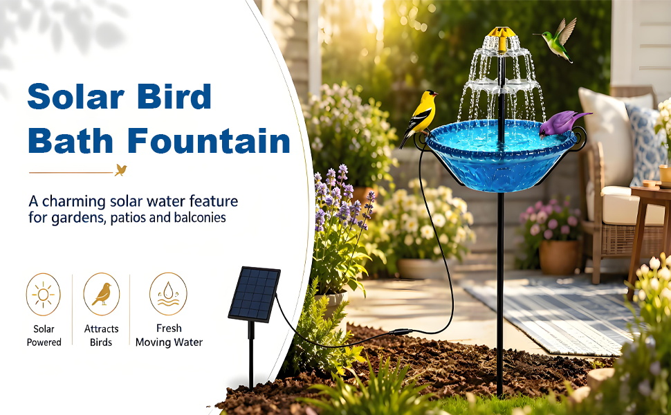 solar bird bath