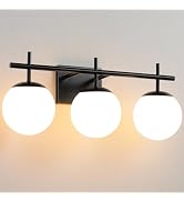 AIJIASI Gold Vanity Light, 2-Light Bathroom Lighting Fixtures Over Mirror Milky White Glass Globe...
