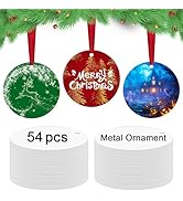 36 pcs Metal Sublimation Ornament Blanks,Sublimation Christmas Ornament Blanks for Christmas Tree...