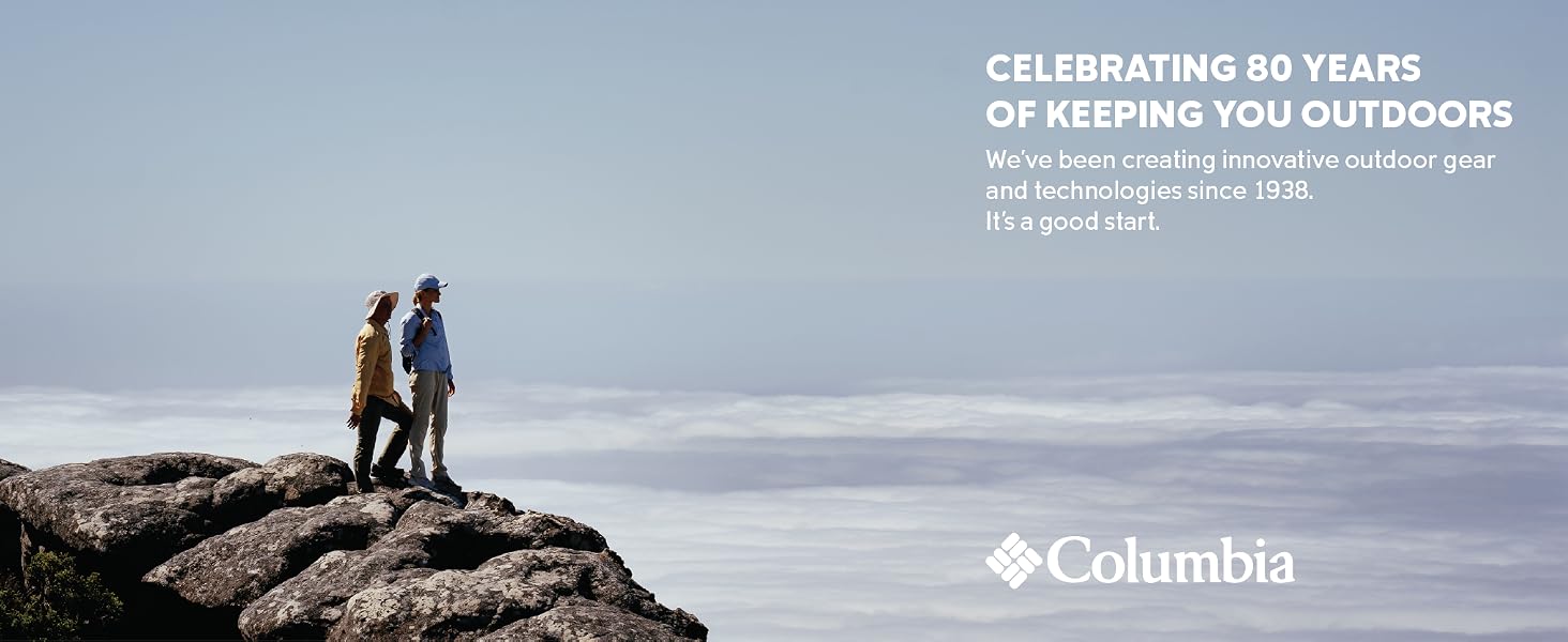 Clebrating 80 years of keeping you outdoors, since 1938, Columbia Sportswear