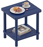 LEJANEOYE Outdoor Side Table, 2-Tier Small Outdoor Table for Patio, Adirondack Side Table for Out...