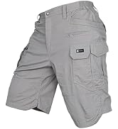 BOCOMAL Men's Work Cargo Shorts Lightweight Ripstop Stretch 9-Pocket Relaxed Fit Durable Water/St...