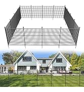 10 Panels No Dig Decorative Outdoor Garden Fence with Gate for Yard, 40 in(H) X 23.6 ft(L) Animal...