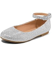 K KomForme Girl's Ballerina Flat Ankle Strap Dress Ballet Flat Shoes(Toddler/Little Kid/Big Kid)