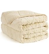 Topblan Weighted Blanket Queen Size 15lbs, Soft Jacquard Sherpa Heavy Blankets for Sleep, Fluffy ...