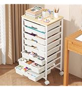 Plastic Rolling Cart with 1 Drawer