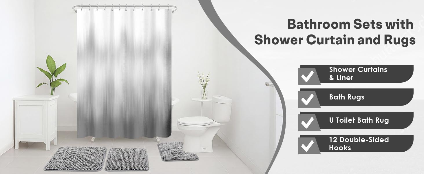 shower curtain sets with rugs