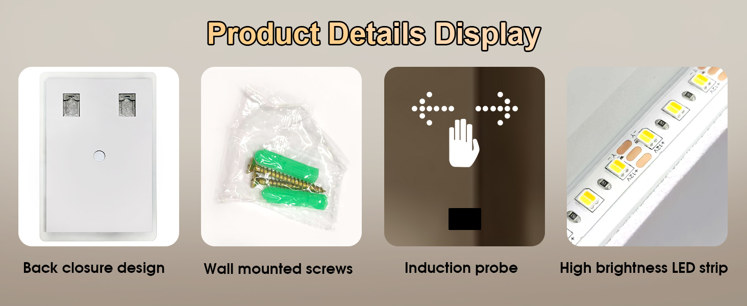 WARM&LOVE 16 x 24 Inch LED Bathroom Mirror