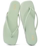 QIY Flip Flops for Women Footwear Beach Platform Sandal Square Toe Slides with Memory Foam Insole...